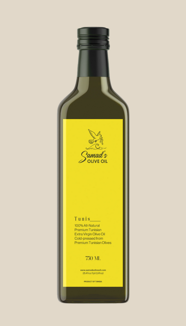 Samad’s Tunisian 100 % All Natural Extra Virgin Olive Oil 750 ML Glass