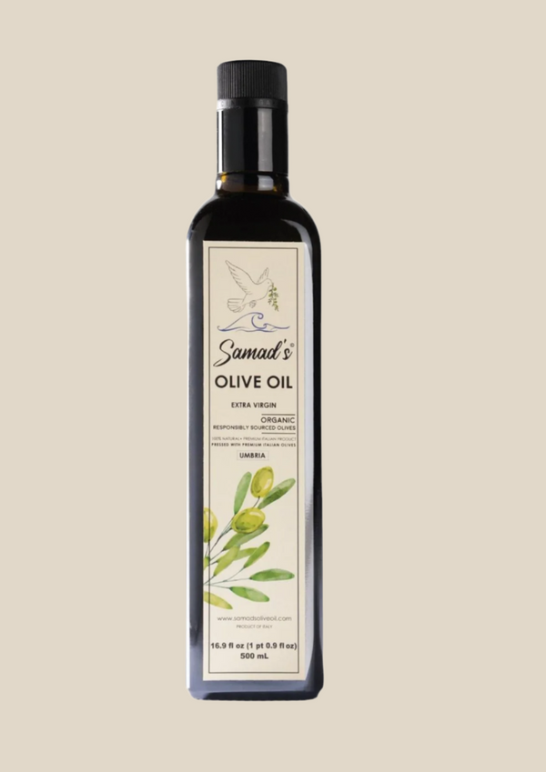 Samad's Italian 100 % Organic And All Natural Olive Oil 500 ML Glass